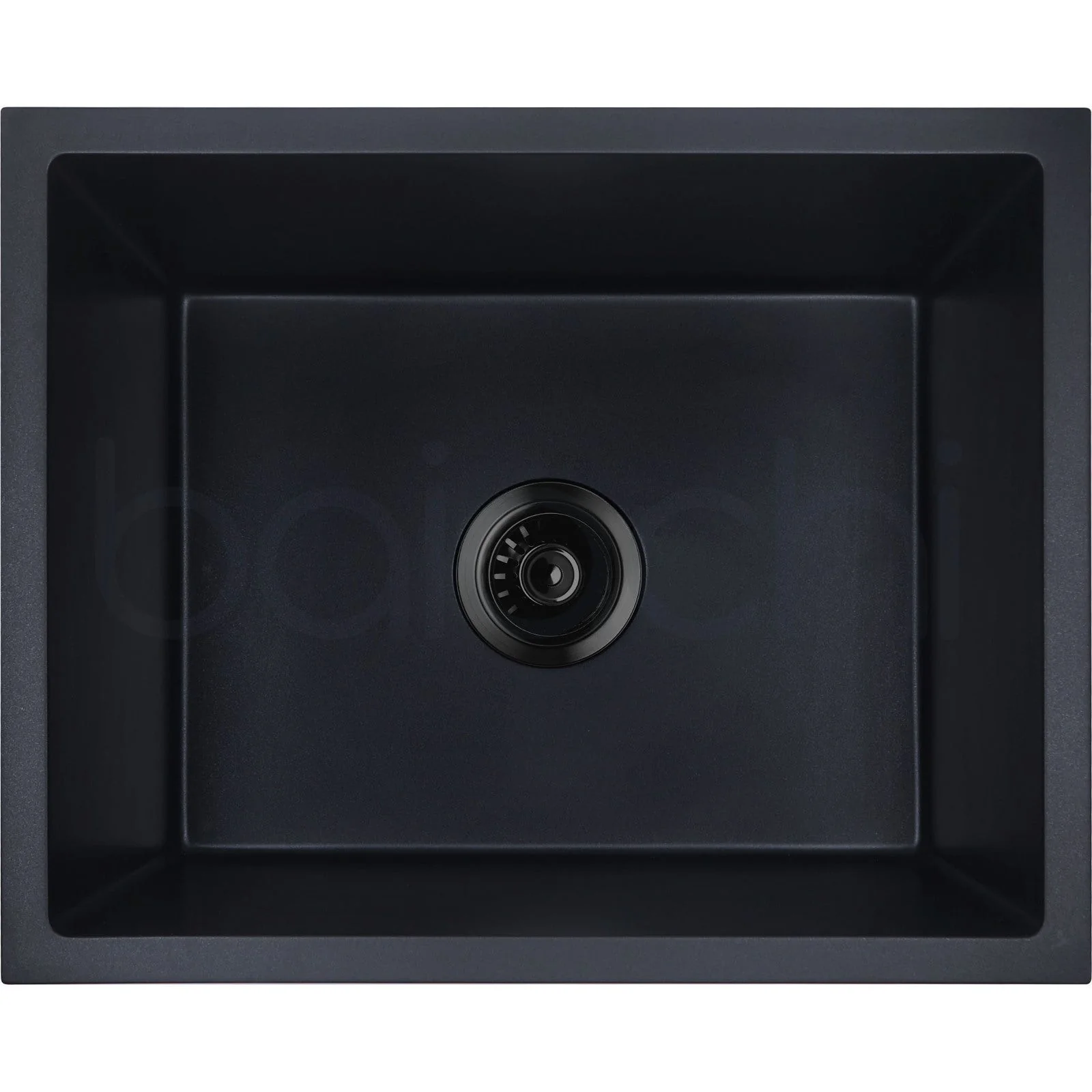 Baiachi 650 x 450 Single Bowl Granite Kitchen Sink Black with Black Waste - Image 10