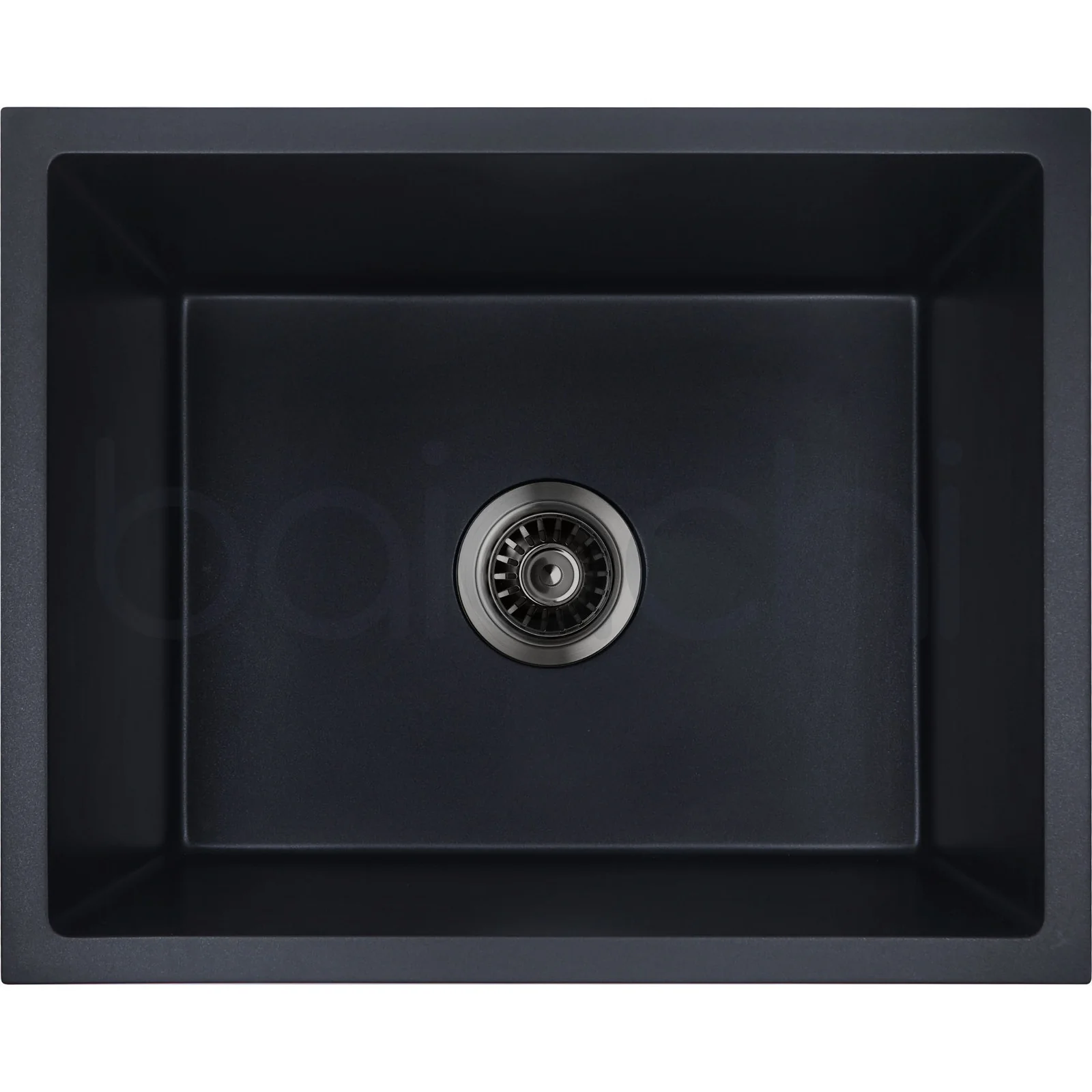 Baiachi 650 x 450 Single Bowl Granite Kitchen Sink Black with Black Waste - Image 8