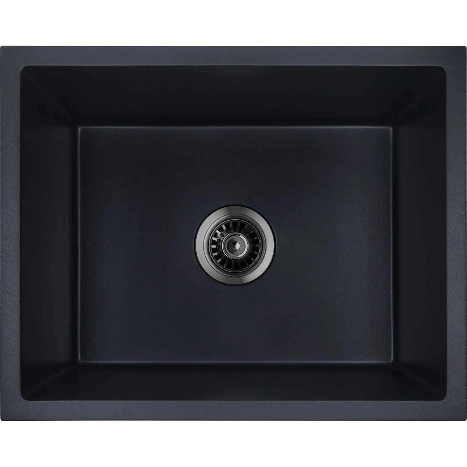 Baiachi 650 x 450 Single Bowl Granite Kitchen Sink Black with Gun metal Waste - Image 10
