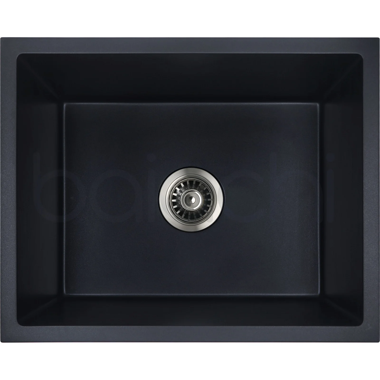Baiachi 650 x 450 Single Bowl Granite Kitchen Sink Black with Gun metal Waste - Image 5