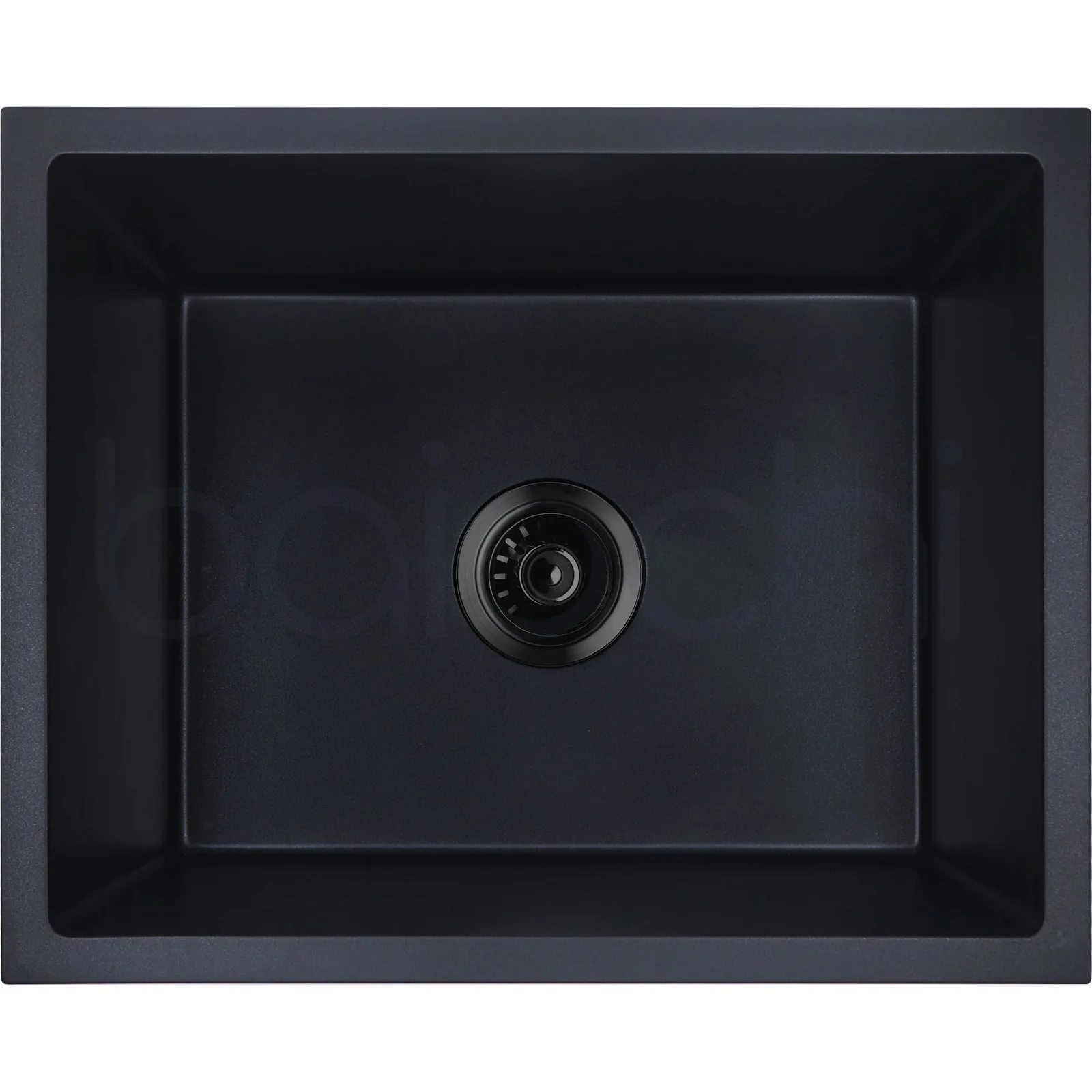 Baiachi 650 x 450 Single Bowl Granite Kitchen Sink Black with Gun metal Waste - Image 7
