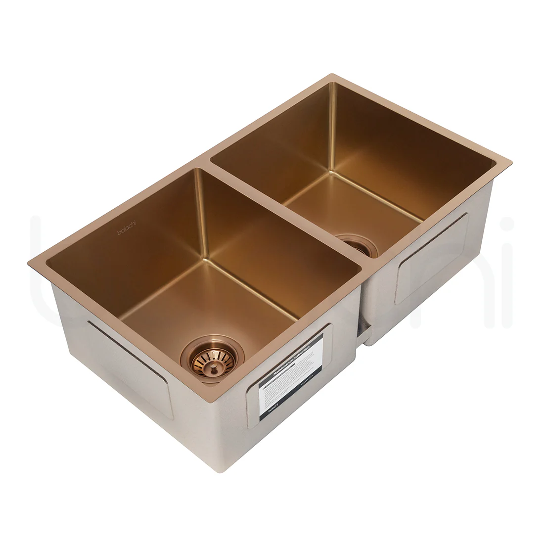 Baiachi 760X440mm Handmade Laundry Kitchen Sink Top/Under Mount Brushed Copper - Image 3