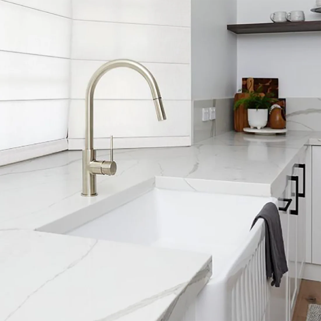 Baiachi 765X455X255mm Butler Farmhouse Fireclay Kitchen Laundry Sink Gun Metal Waste - Image 8