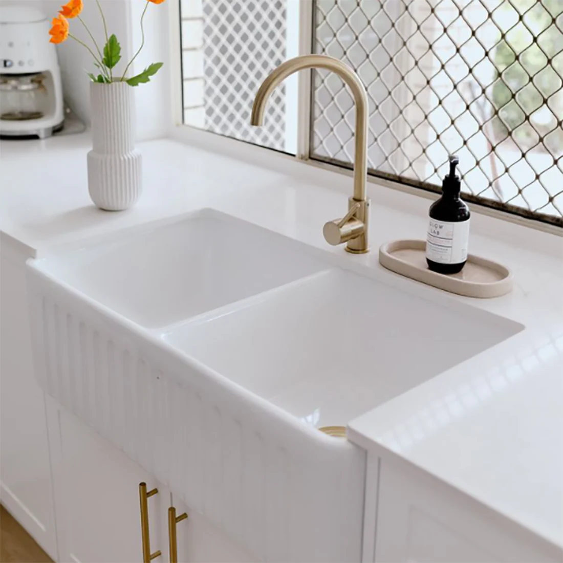 Baiachi 835X455X255mm Butler Farmhouse Fireclay Kitchen Laundry Sink Antique Bronze Waste - Image 3