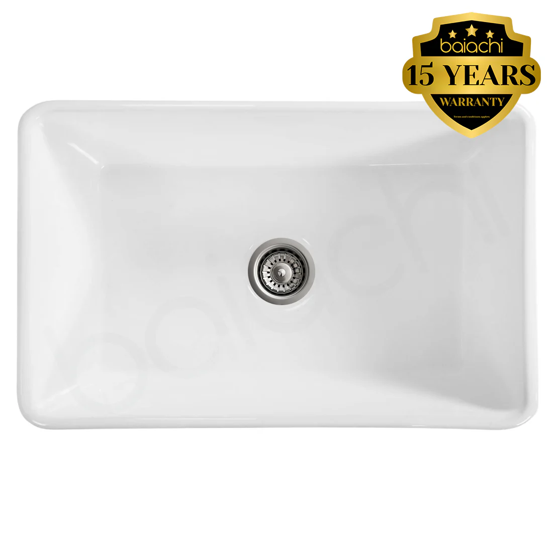 Baiachi 835X460X255mm Butler Farmhouse Fireclay Kitchen Laundry Sink Stainless Steel Waste