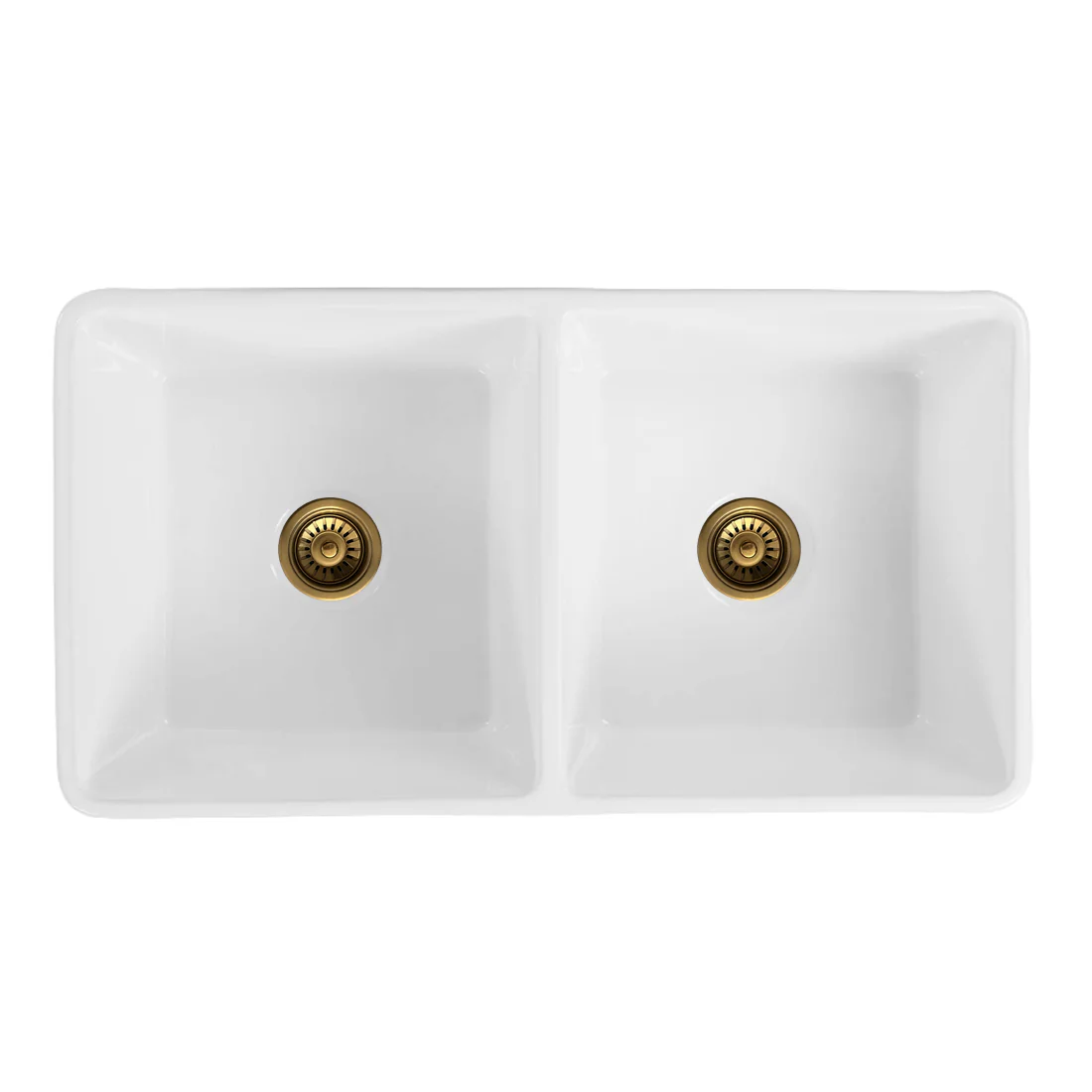 Baiachi 835X455X255mm Butler Farmhouse Fireclay Kitchen Laundry Sink Brushed Gold Waste - Image 5