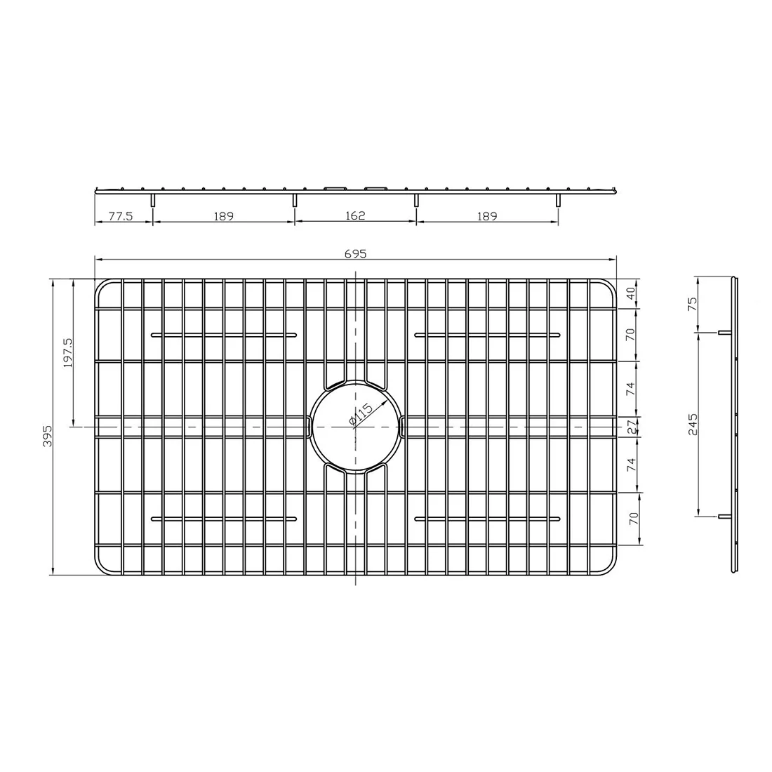 Baiachi Butler Farmhouse Kitchen Laundry Sink Grid Stainless Steel - Image 4
