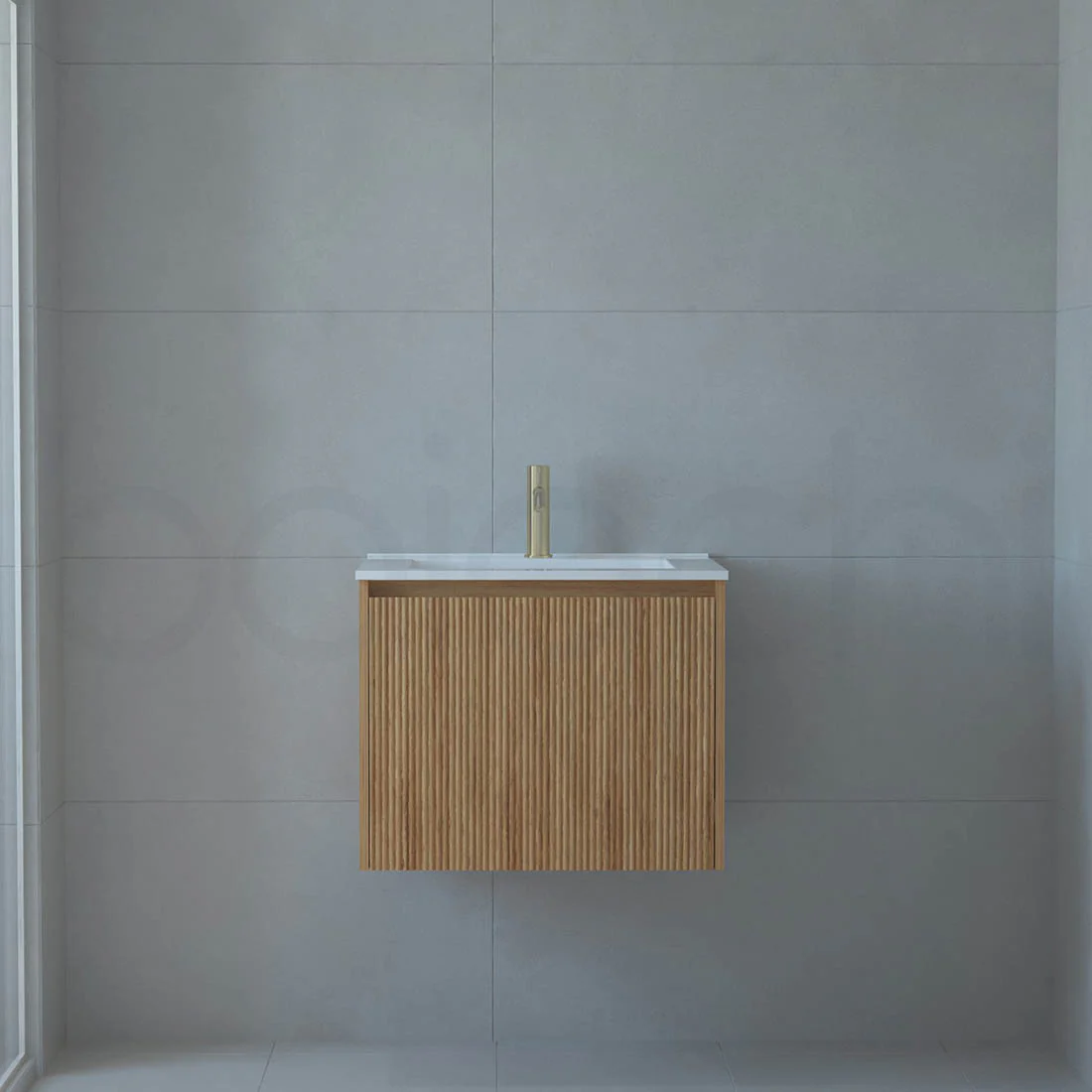 Baiachi Clermont 600 Fluted Timber Bathroom Vanity Wall Hung Cabinet - Image 2