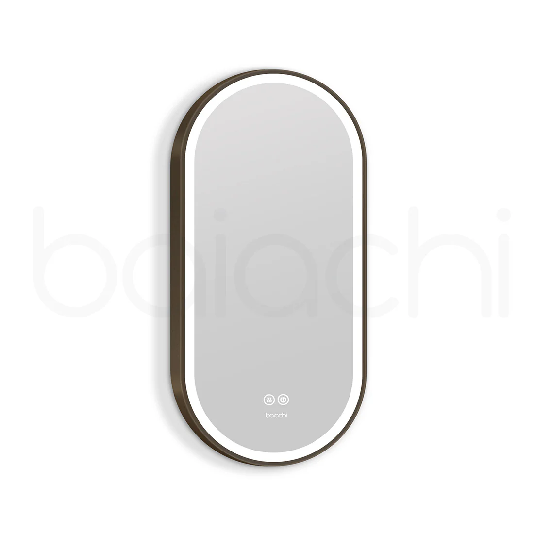 Baiachi Cora LED Oval 450mmx900mm Frame Mirror Antique Bronze - Image 5