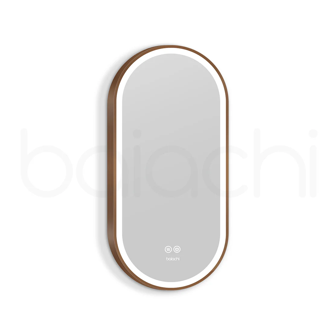 Baiachi Cora LED Oval 450mmx900mm Frame Mirror Brushed Copper - Image 5