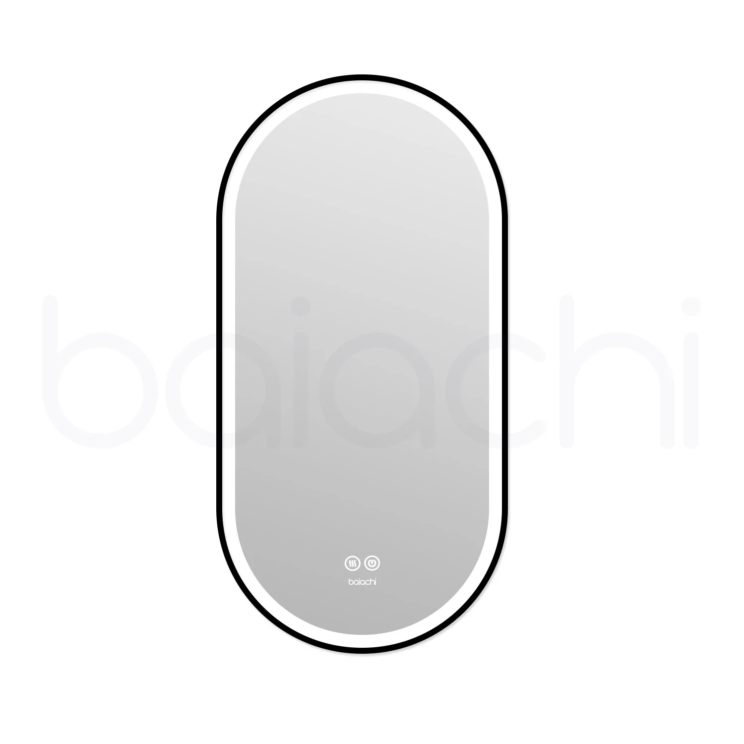 Baiachi Cora LED Oval 450mmx900mm Frame Mirror Matte Black - Image 4