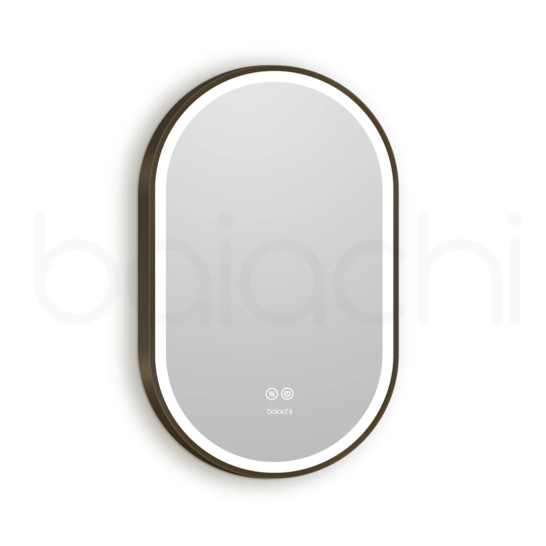 Baiachi Cora LED Oval 600mmx900mm Frame Mirror Antique Bronze - Image 5