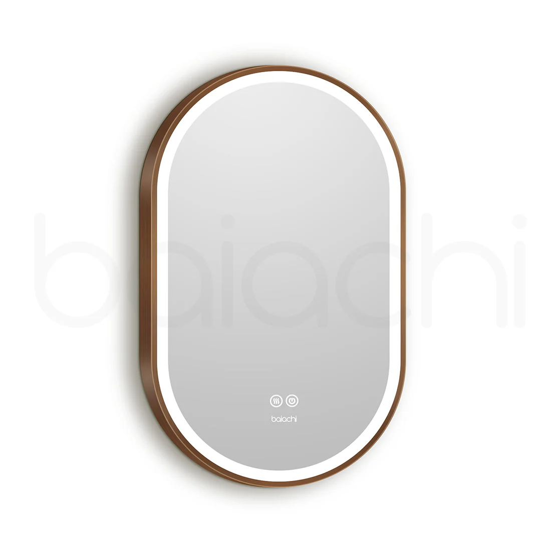 Baiachi Cora LED Oval 600mmx900mm Frame Mirror Brushed Copper - Image 5