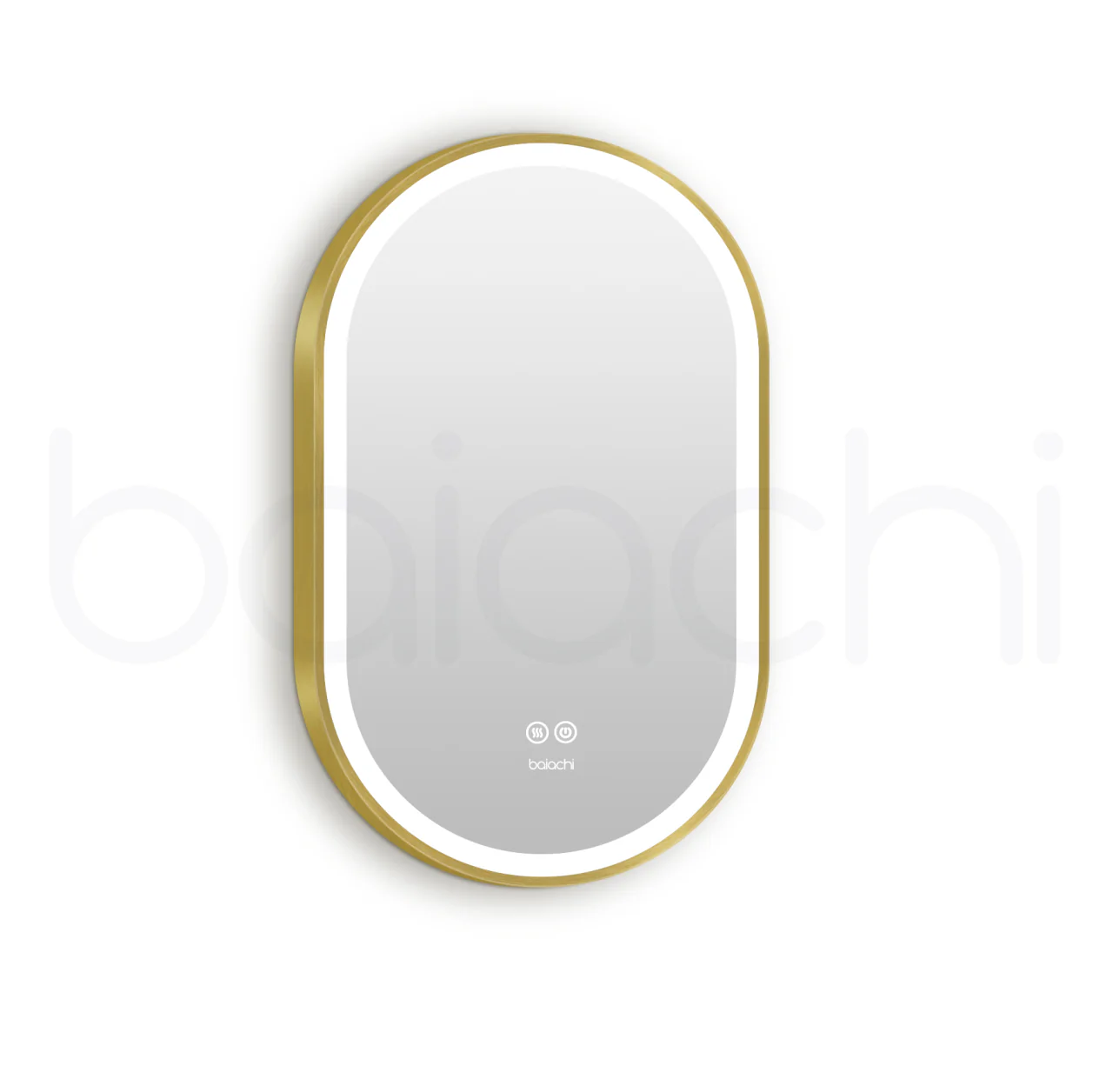 Baiachi Cora LED Oval 600mmx900mm Frame Mirror Brushed Gold - Image 4