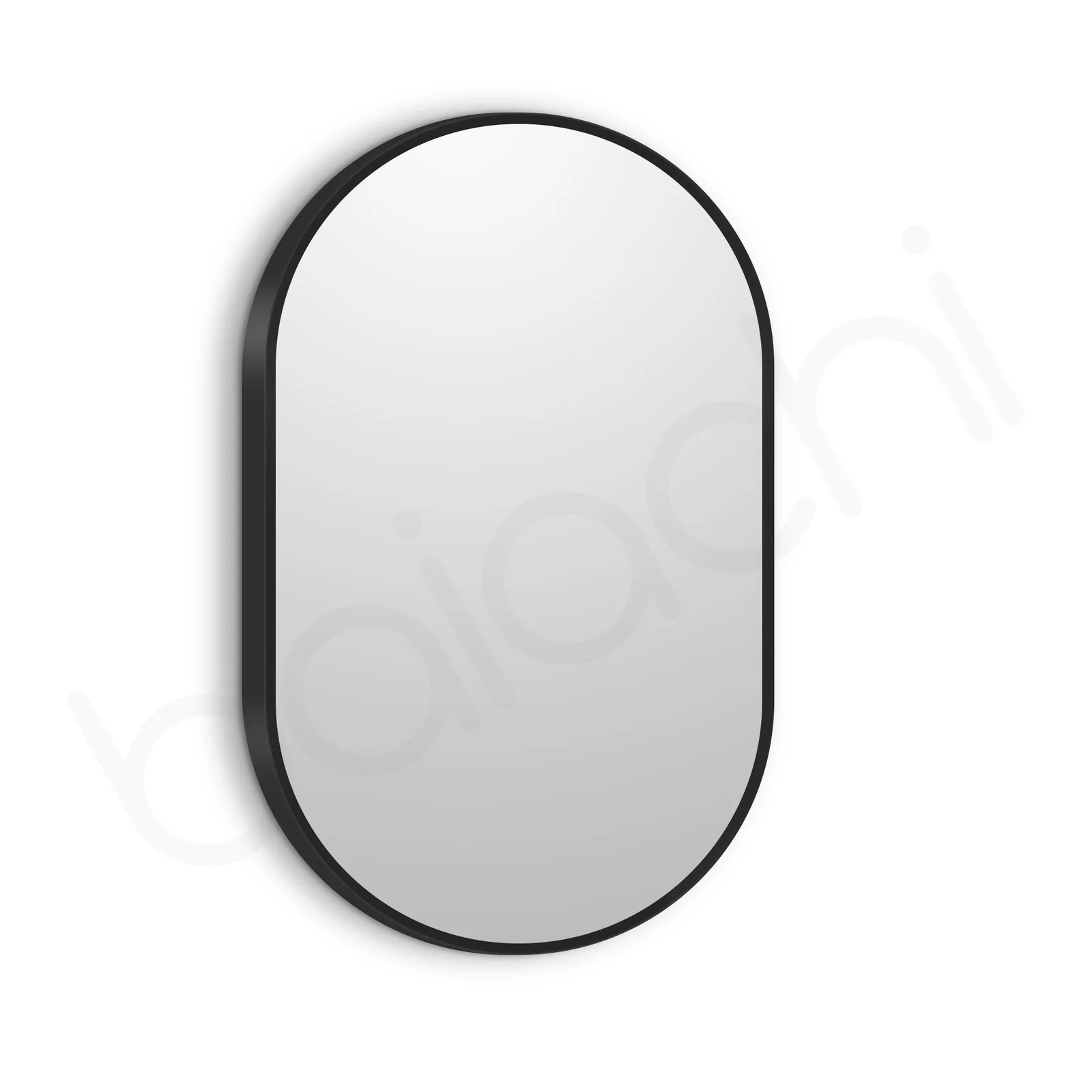 Baiachi Cora Oval 600mmx900mm Frame Mirror Matte Black - Image 2