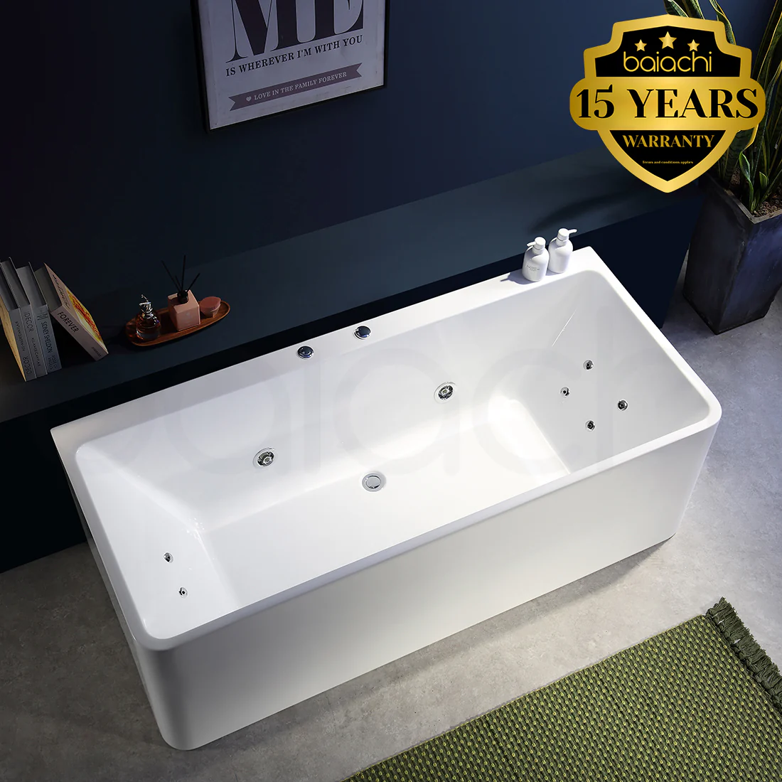 Baiachi Cubi 1700 Freestanding 10 Jet Spa Bath