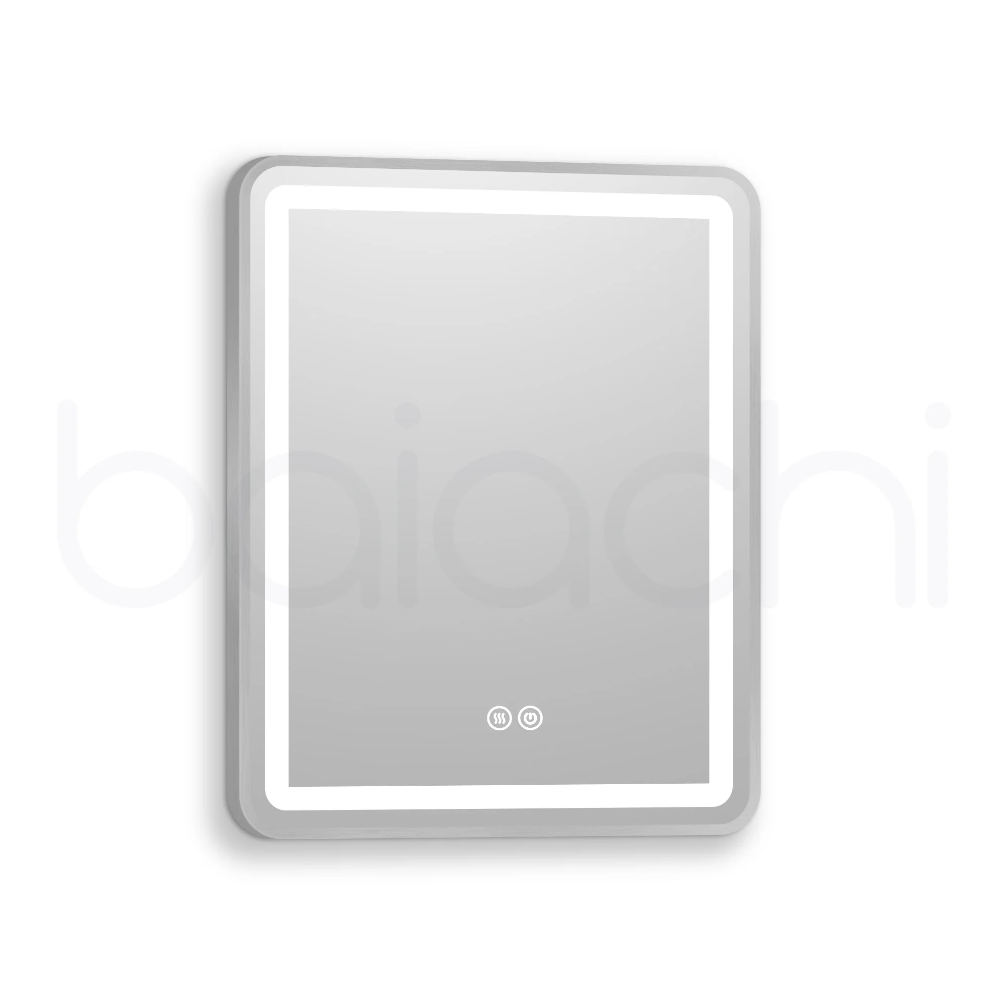 Baiachi Eden LED Square 600mmx750mm Frame Mirror Brushed Silver - Image 4