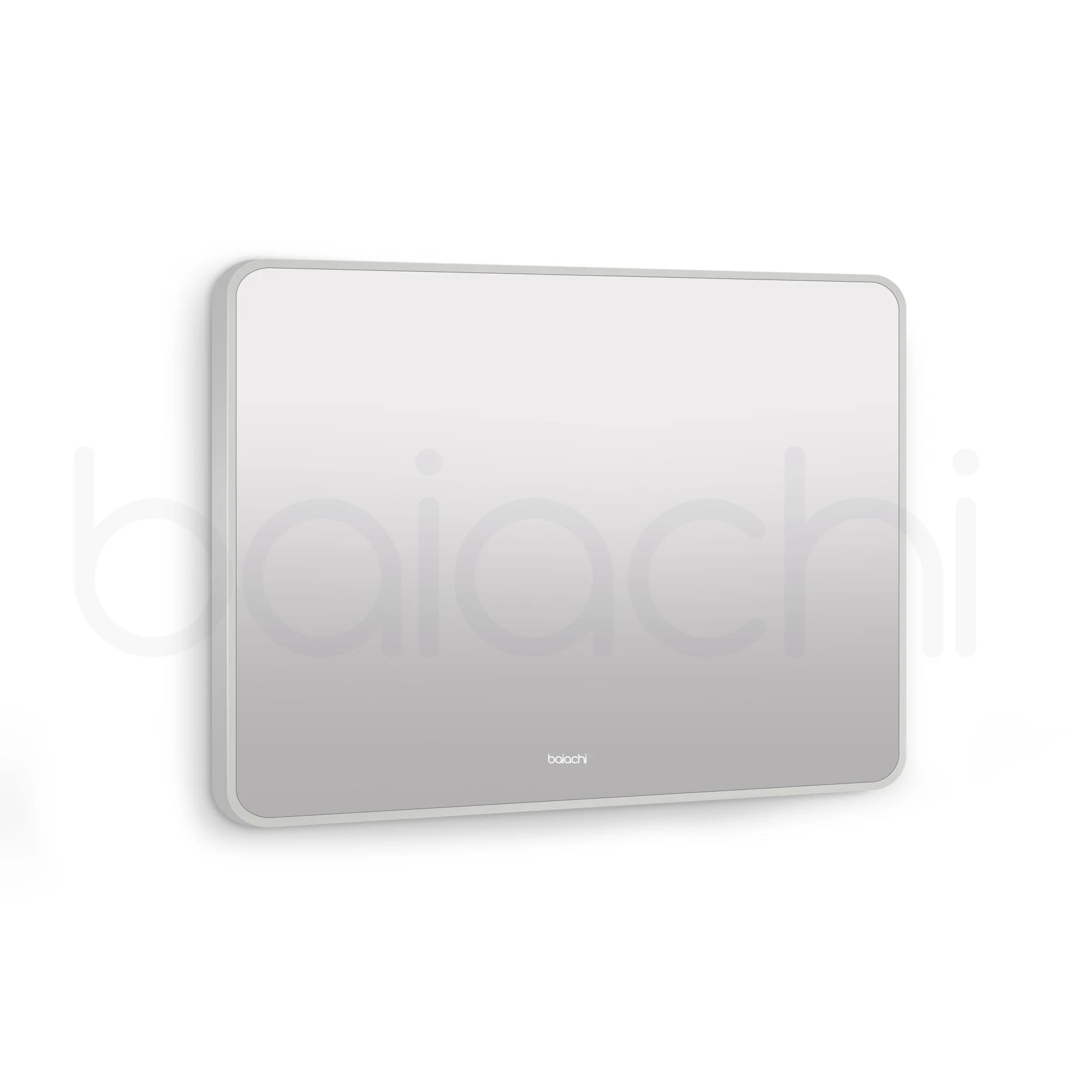 Baiachi Eden Rectangle 900mmx750mm Frame Mirror Brushed Silver - Image 3