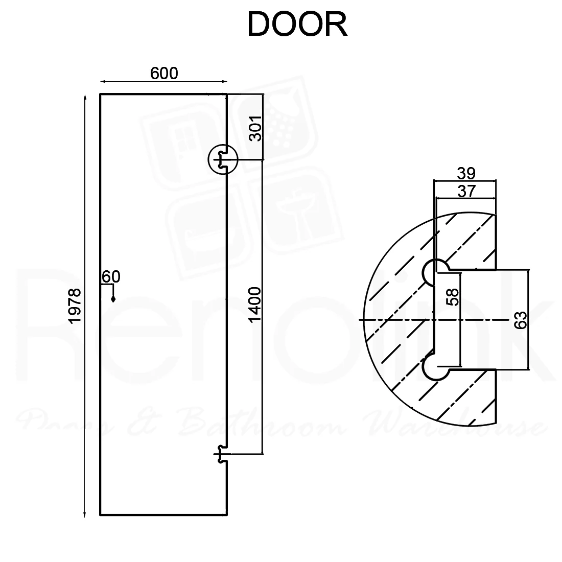 Frameless Shower Screen 1000x1000mm Diamond Chrome - Image 5