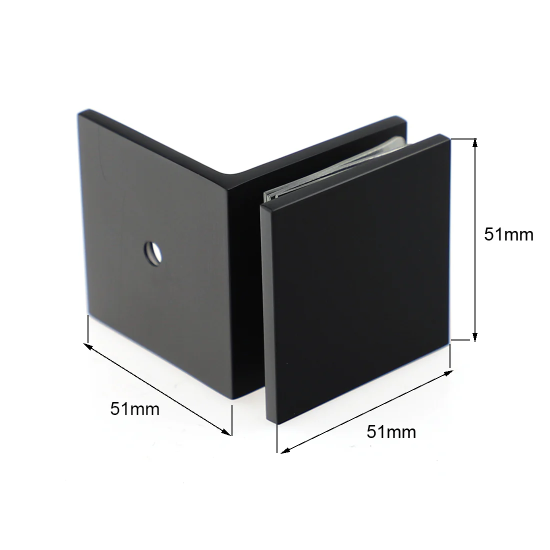 Frameless Shower Screen 1000x1000mm Diamond Matte Black - Image 7