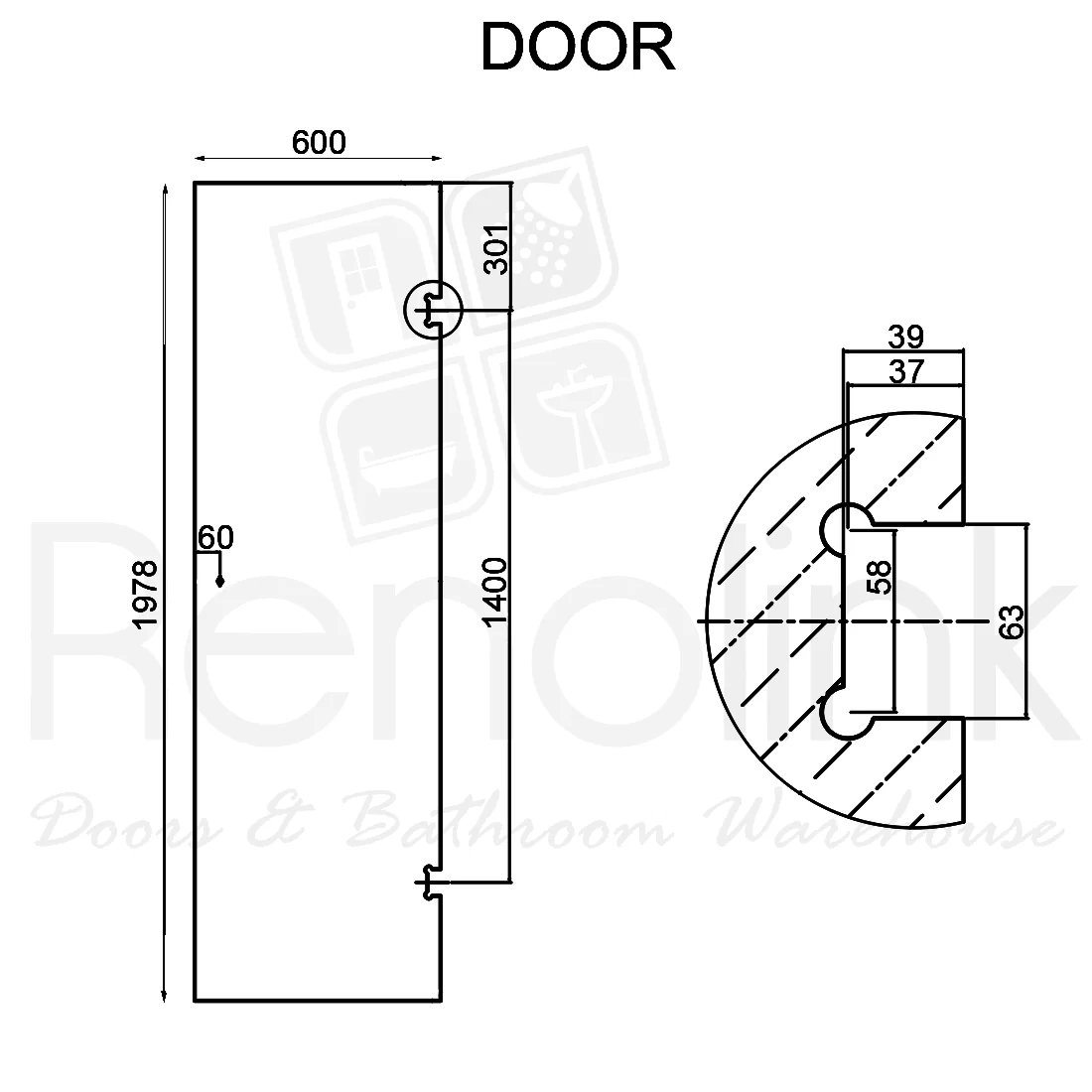 Frameless Shower Screen 900x900mm Square Brushed Nickel - Image 5
