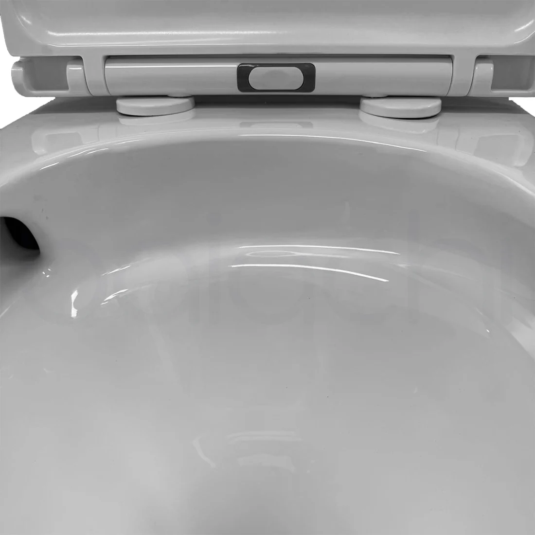 Habana Tornado Rimless Quiet Flush In Wall Toilet Suite with Round Matte Black Flushing Buttons - Image 12