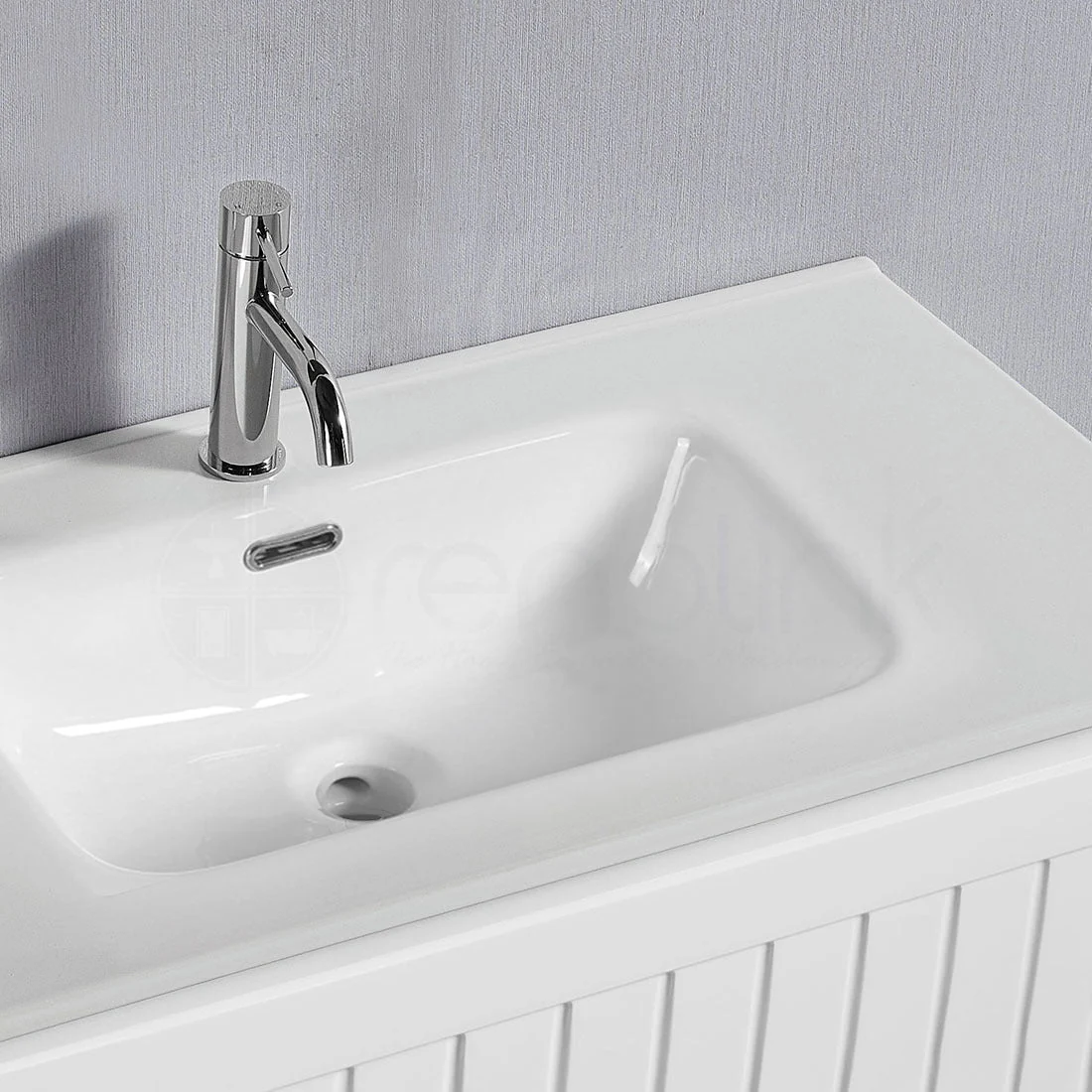 Hampton 600mm PVC Wall Hung Bathroom Vanity Ceramic Basin - Image 3