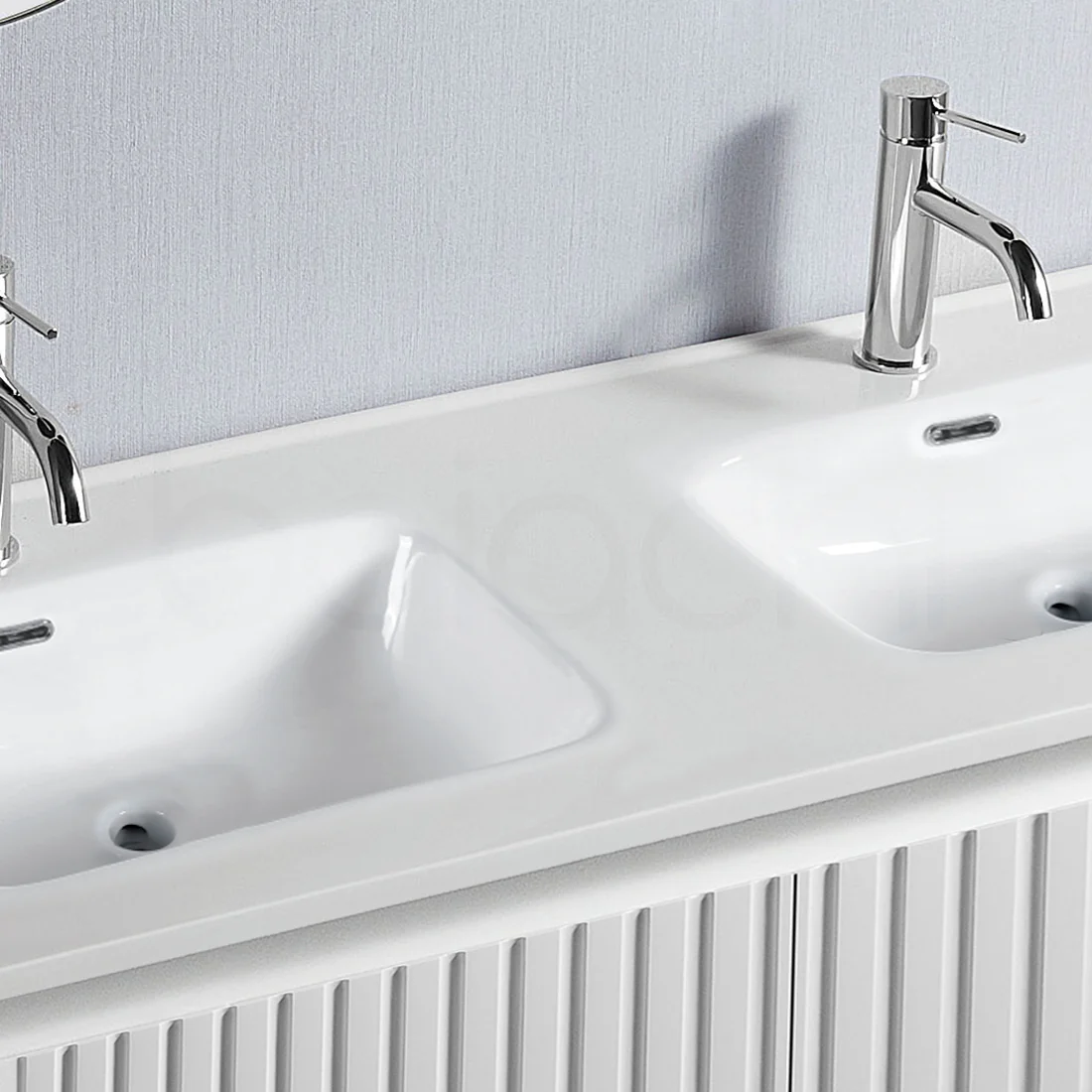 Baiachi Ivana Fluted 1200mm PVC Water Proof Bathroom Vanity Ceramic Double Basin