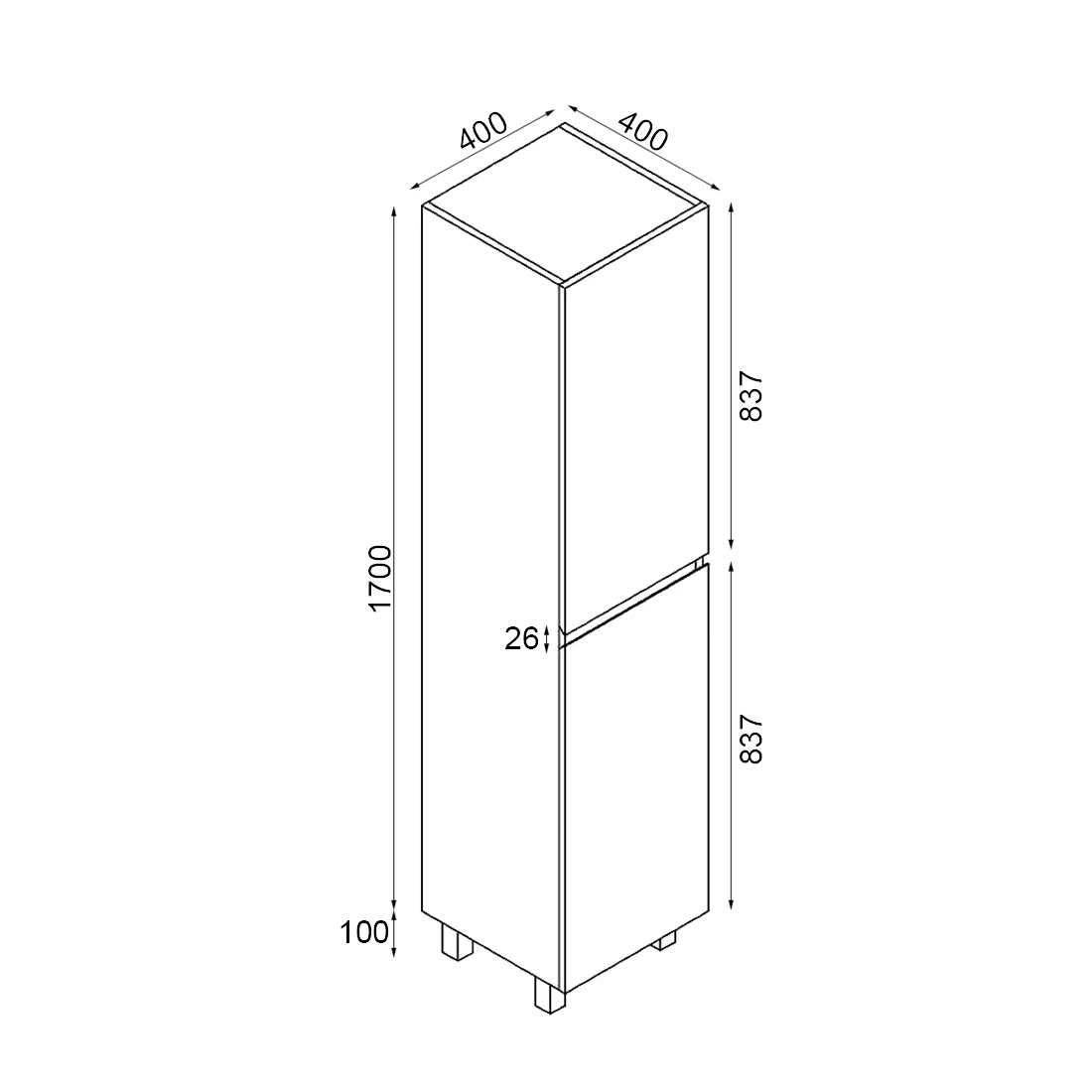 Baiachi Ivana Fluted 400mm PVC Water Proof Bathroom Tallboy Cabinet - Image 3