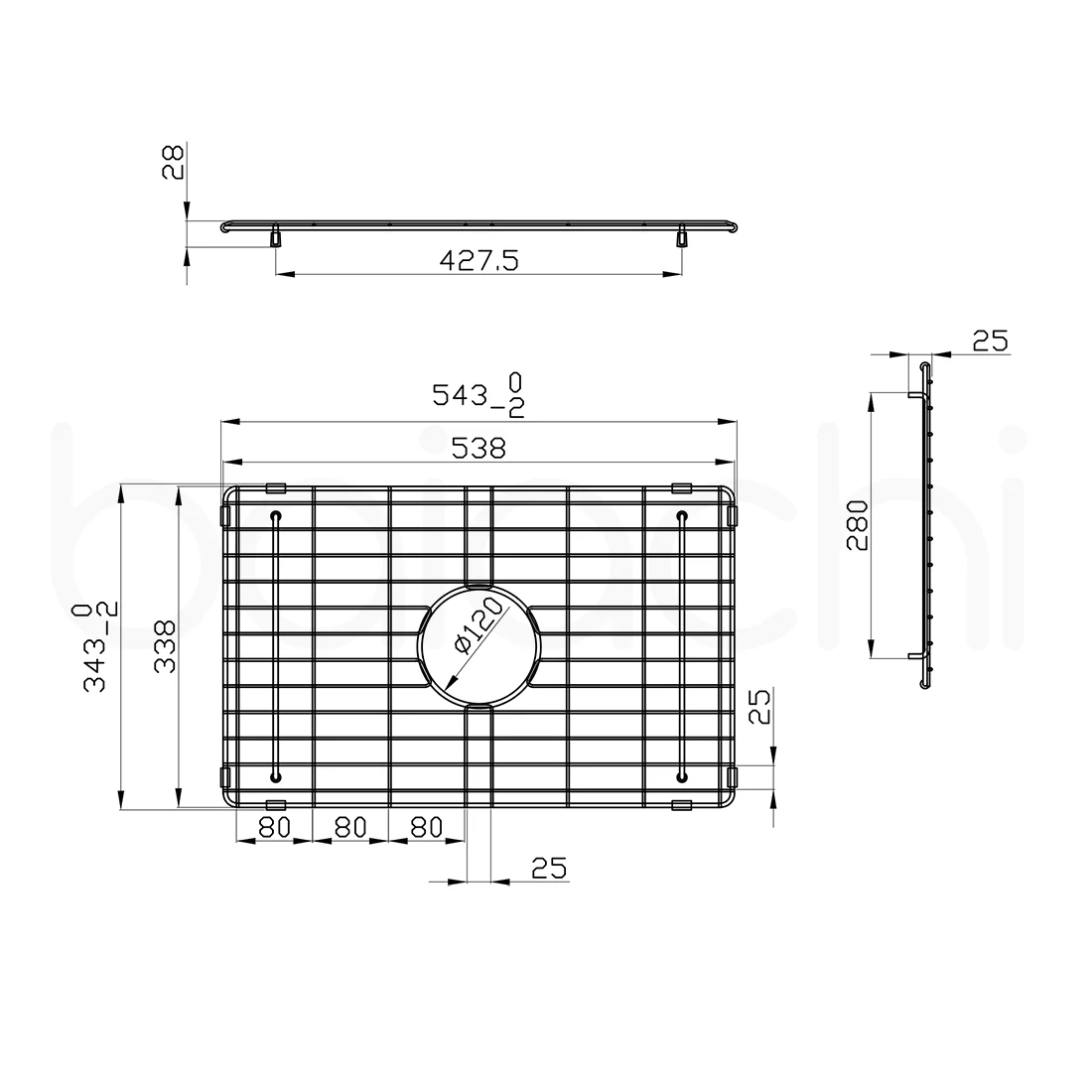 Baiachi Kitchen Sink Grid Gun Metal - Image 2