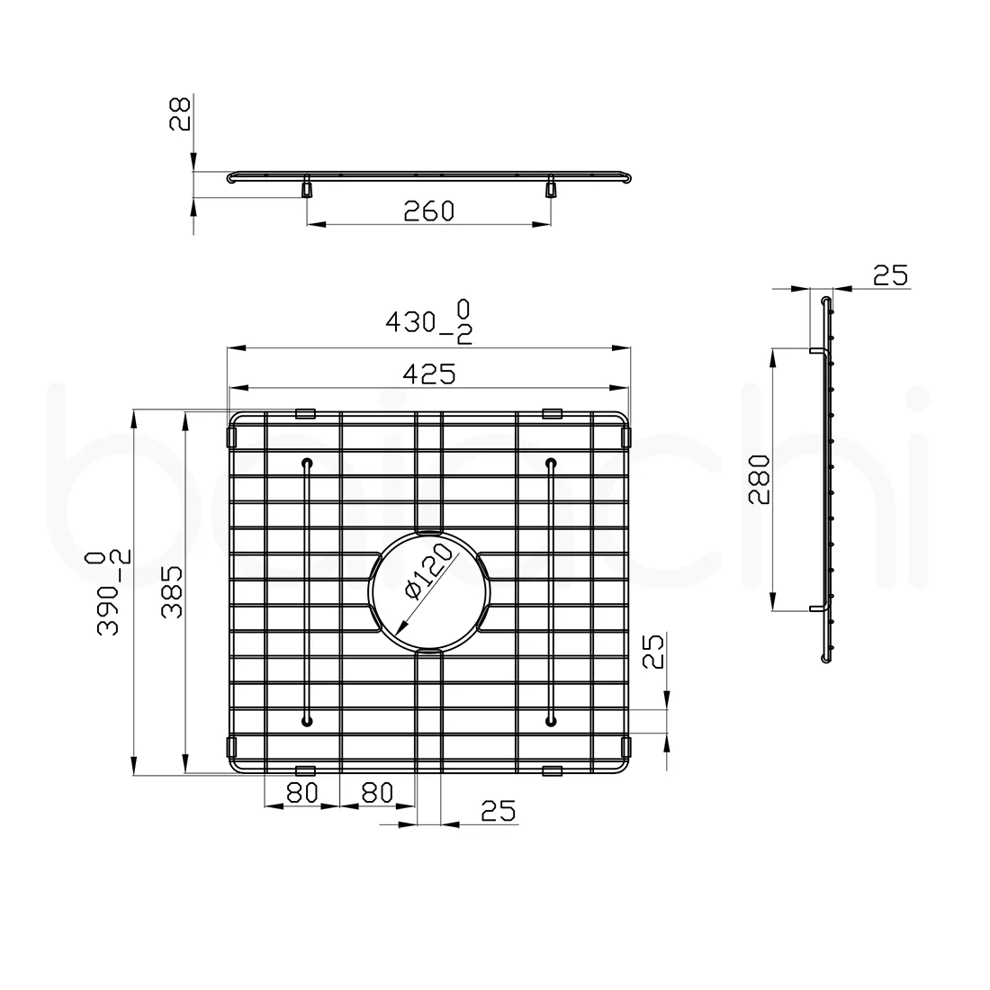 Baiachi Kitchen Sink Grid Gun Metal - Image 2