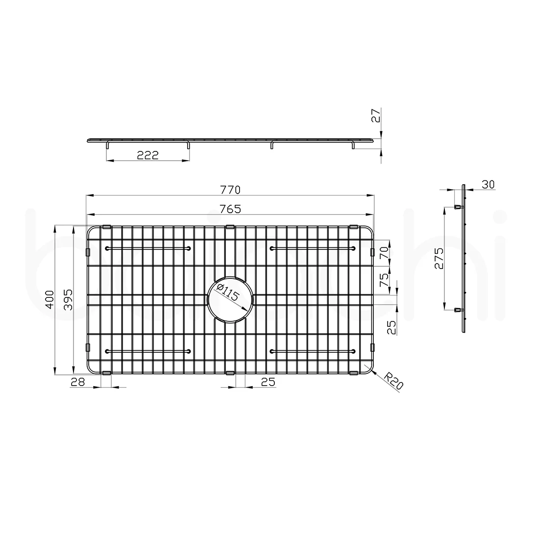 Baiachi Kitchen Sink Grid Antique Bronze - Image 2