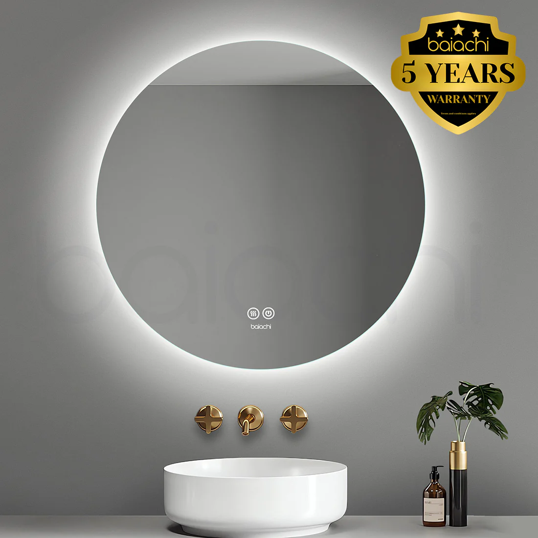 Baiachi LED Round 750mm Backlit Anti-Fog Mirror