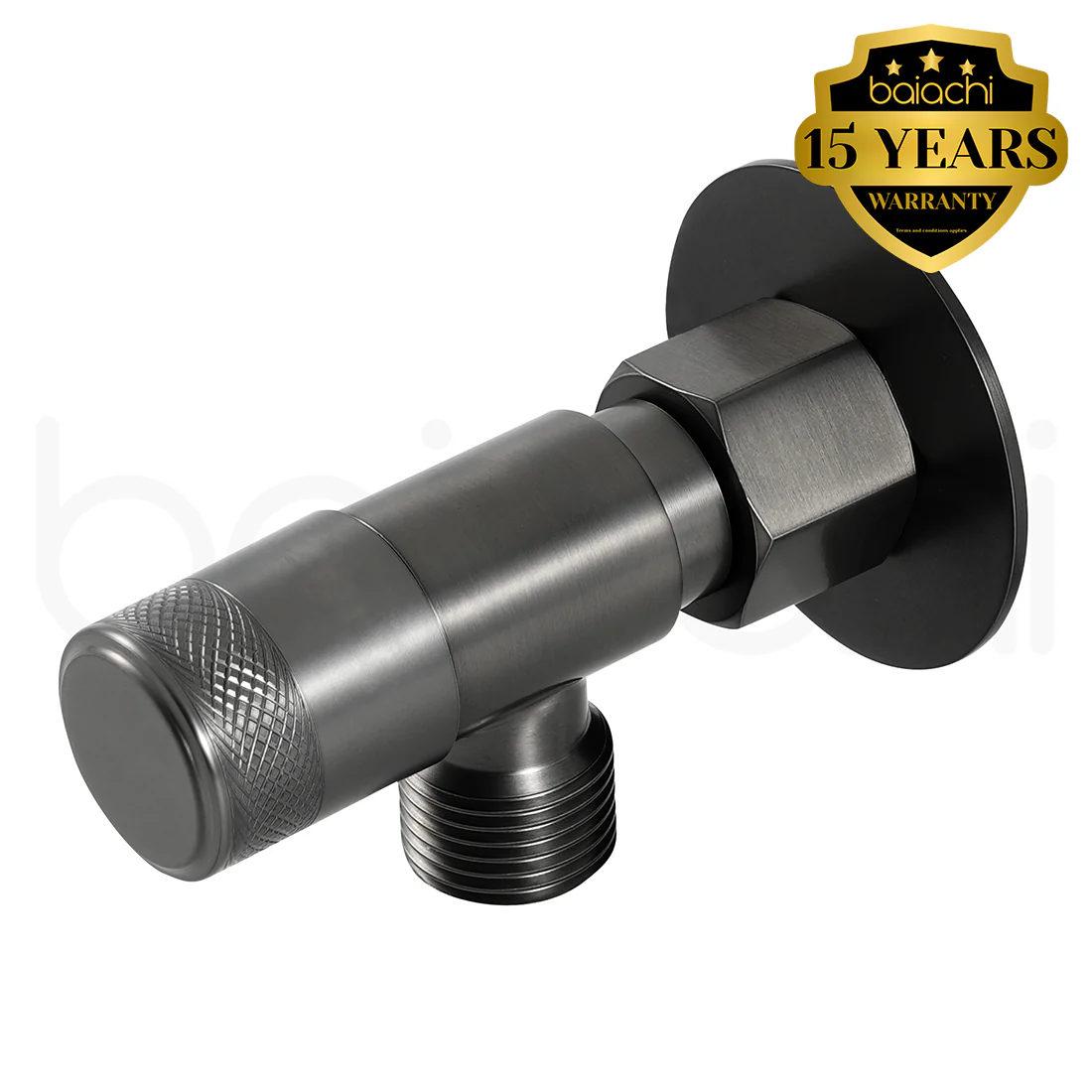 Baiachi Shattaf Loose Nut Mini Cistern Stop Stainless Steel Quarter Turn with Backflow Valve PVD Gun Metal