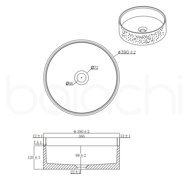 Baiachi Travertine Concrete Bathroom Counter Top Basin Tuscany Warm White - Image 3