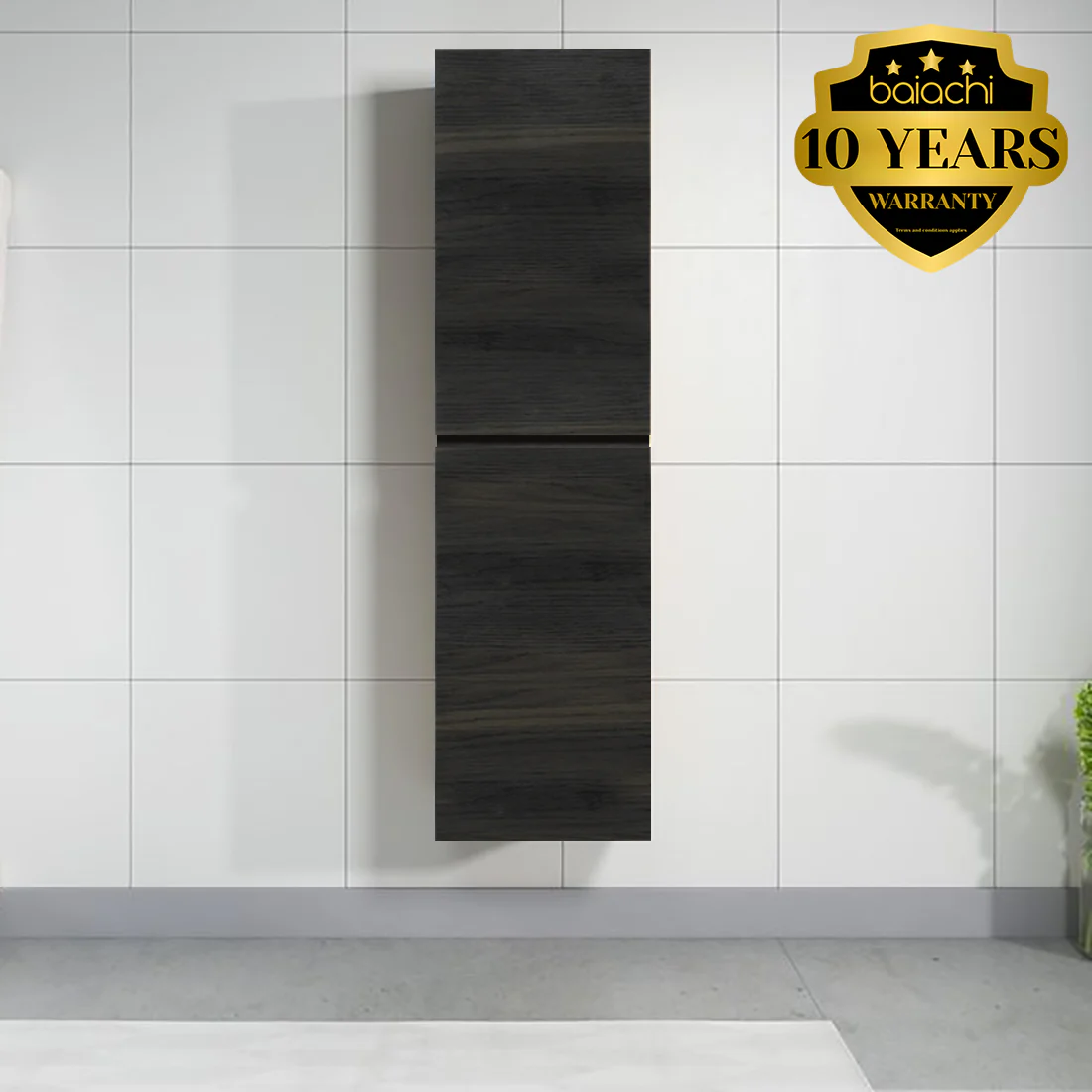 Vellena PVC Water Proof Empire Oak Bathroom Tallboy Cabinet Wall Hung Legs
