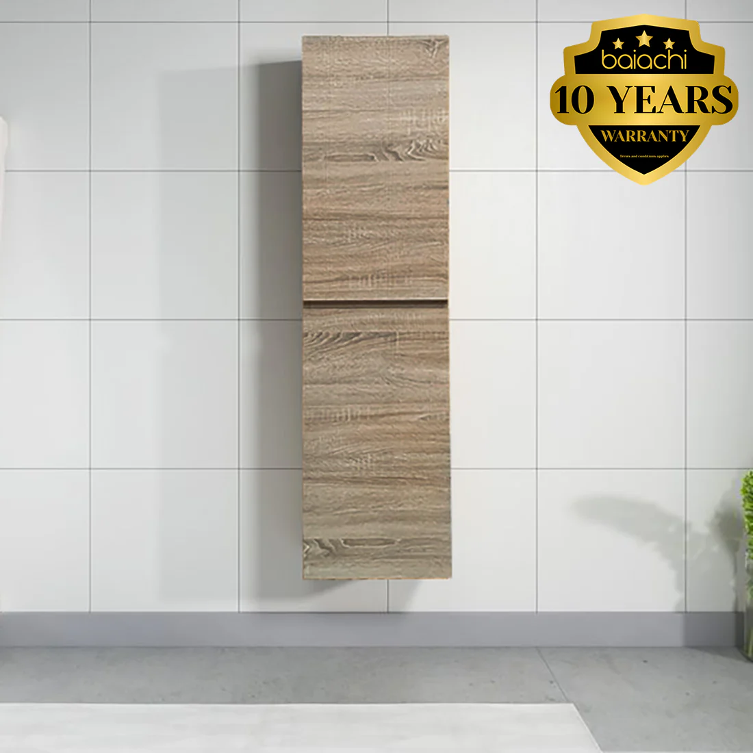 Baiachi Vellena Plywood Prime Oak Bathroom Tallboy