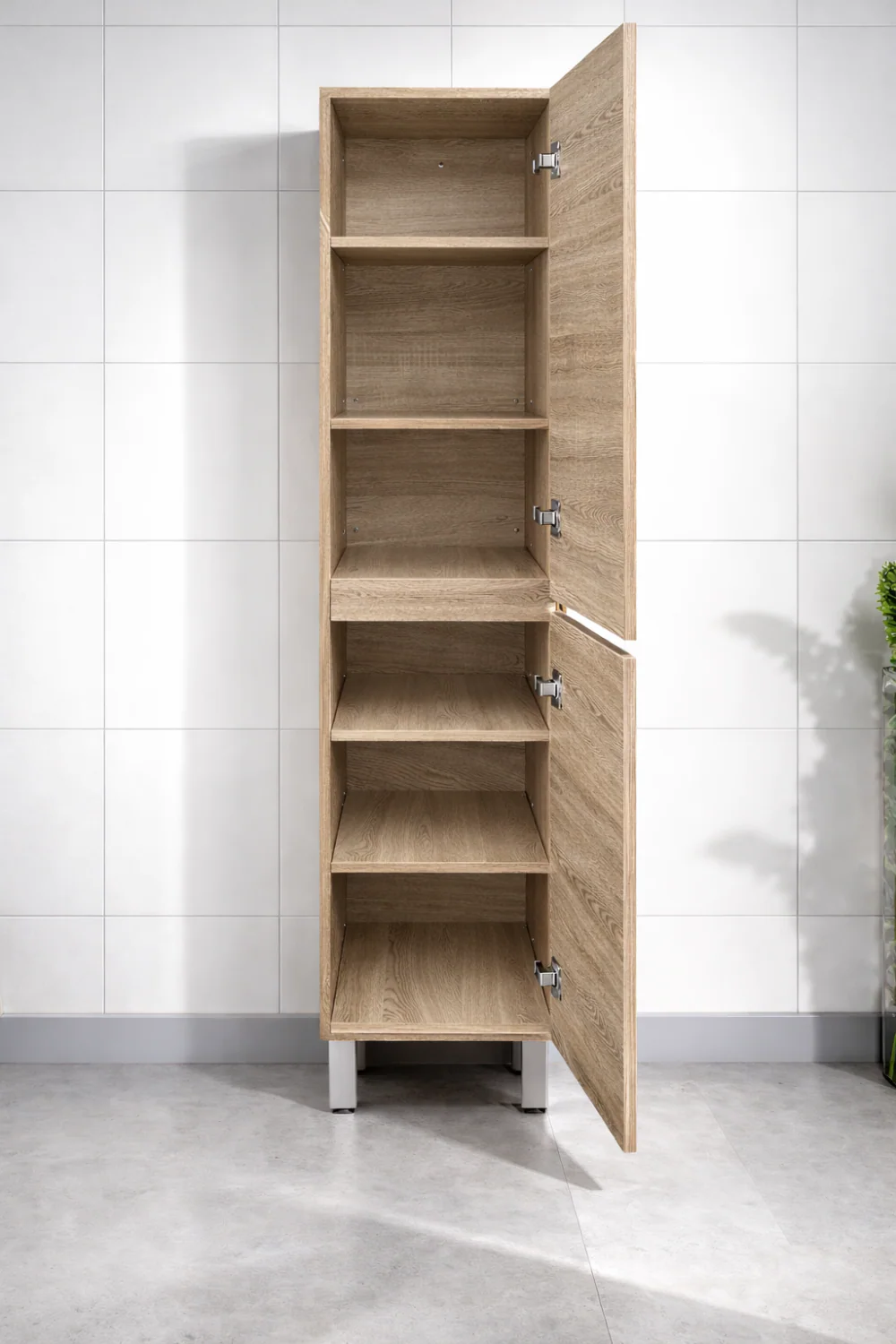 Baiachi Vellena Plywood Prime Oak Bathroom Tallboy - Image 2