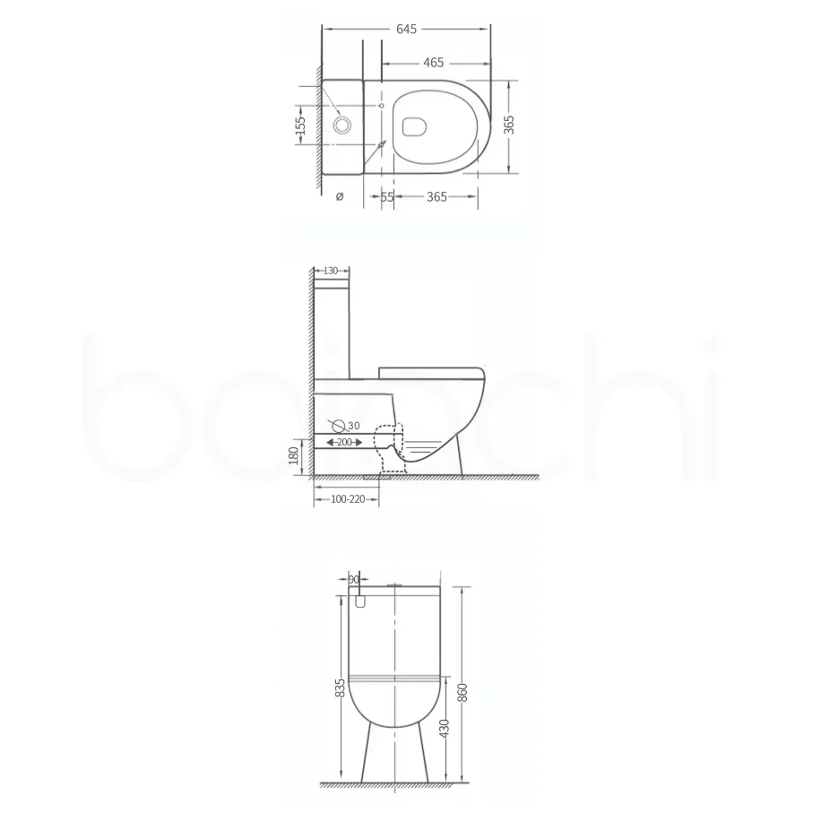 Baiachi Zeena MKII Back-to-Wall Toilet Suite - Image 6