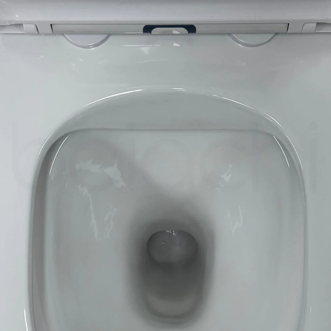 Ballina Rimless In Wall Toilet Suite with Round Gun Metal Flushing Buttons - Image 13