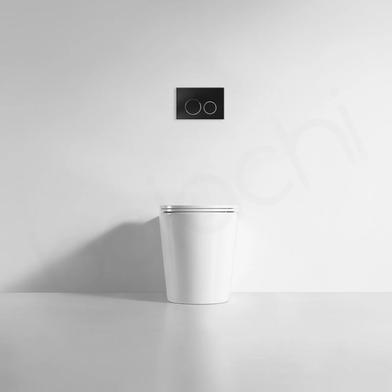 Ballina Rimless In Wall Toilet Suite with Round Matte Black Flushing Buttons - Image 10