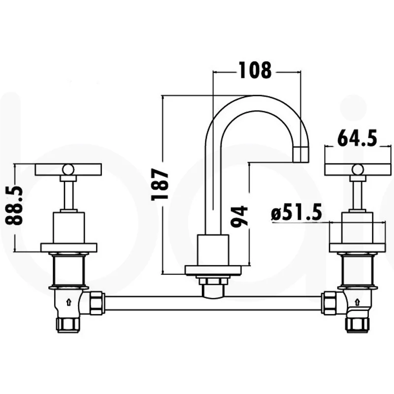 Basin Tap Set Brushed Nickel - Image 2