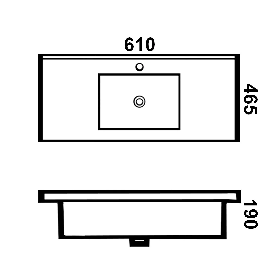 Bathroom Vanity White Ceramic Thin Edge Basin - 60E - Image 2