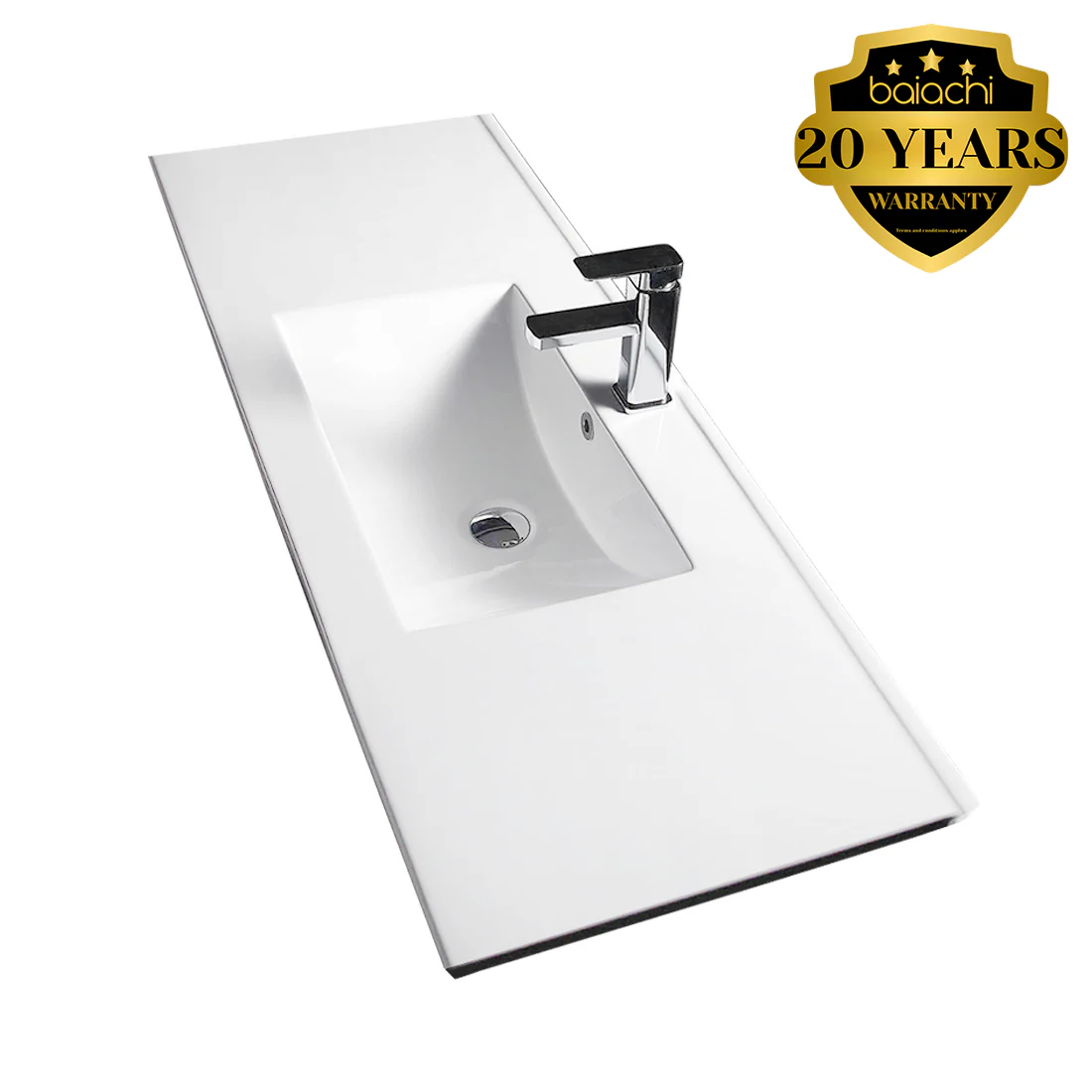 Bathroom Vanity White Ceramic Thin Edge Basin - 90E