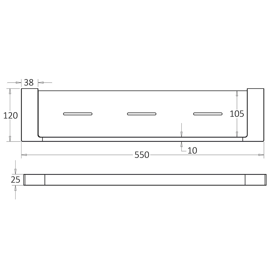 Ceram Metal Shelf Chrome - Image 2