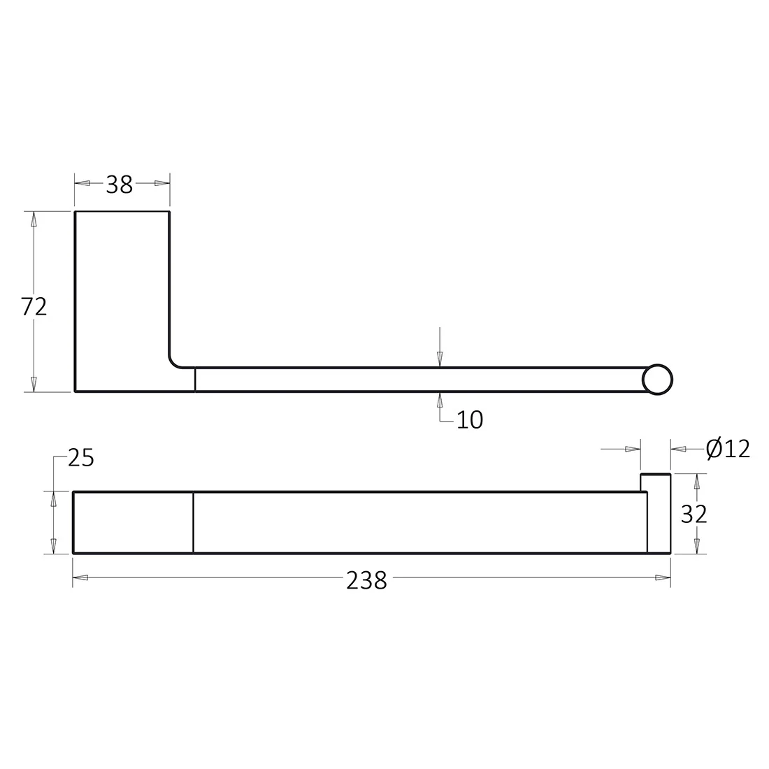 Ceram Towel Bar Chrome - Image 2