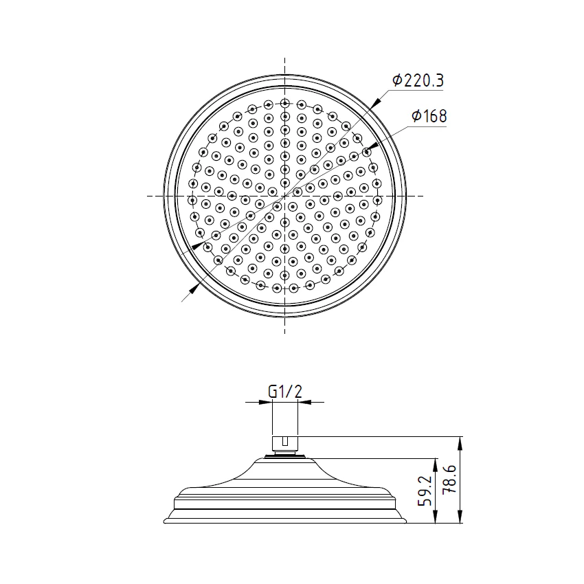 Clasico Shower Head in Matt Black - Image 2