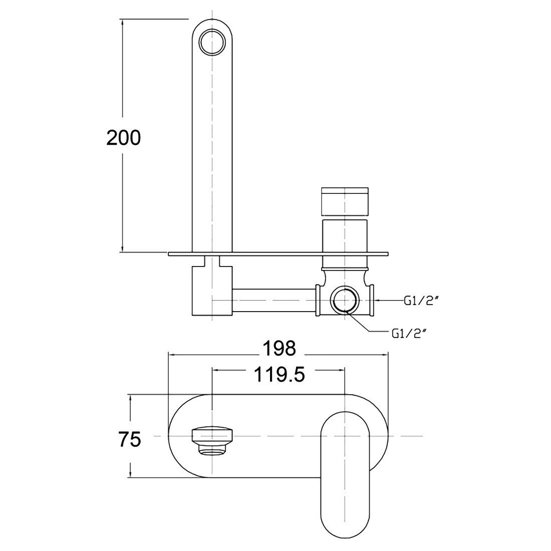 Cora Wall Mixer With Spout Chrome - Image 2