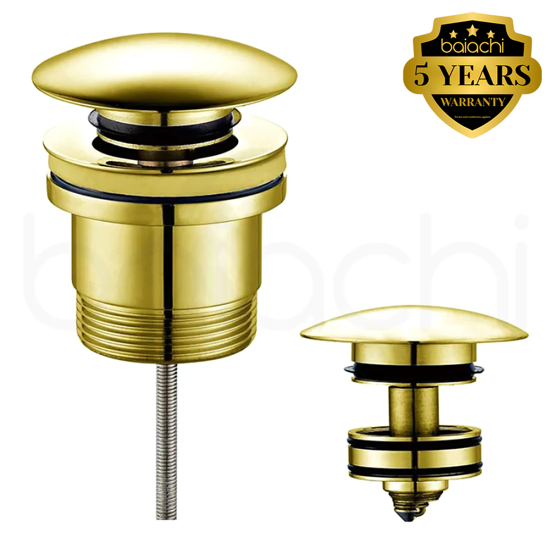 Dome Pop Up Waste Drain Universal 40mm Built-in Removable Filter Brushed Gold