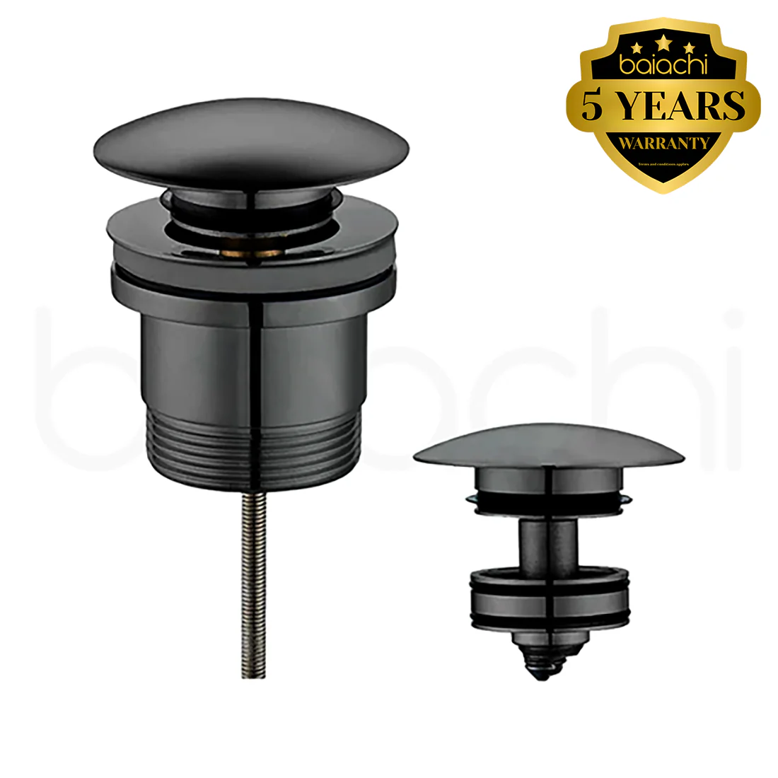 Dome Pop Up Waste Drain Universal 40mm Built-in Removable Filter Gun Metal